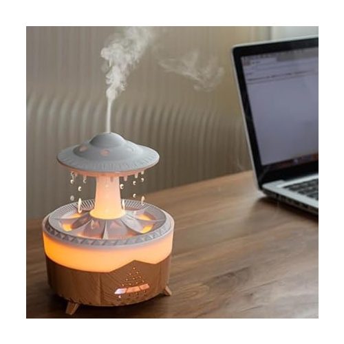 Umidificator și difuzor de aromaterapie cu lumină LED - UFO Raindrop