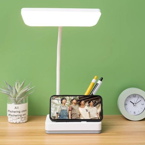 Lampă de citit cu LED cu suport pentru pix si suport pentru telefon