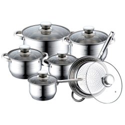   Set de vase de gătit din oțel inoxidabil Bachmayer BM-1209, 12 piese