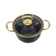 Set de 8 vase emailate, set de vase negre cu marmură aurie