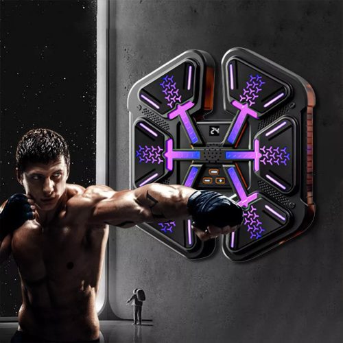 Masina de box muzicala, aparat inteligent de box cu 9 viteze, aparat de box muzical montat pe perete, cu manusi de box