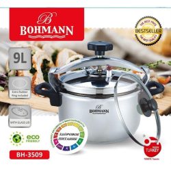   Bohmann Bohmann BH 3509 oala sub presiune, 9 litri, 2 capace, Inductie, otel inoxidabil