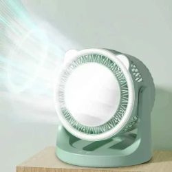   Ventilator de masa 2 in 1, cu oglinda cosmetica, lumina LED incorporata