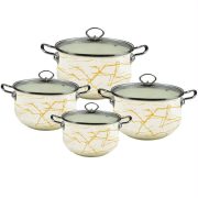 Set complet de vase emailate, format din 8 piese.